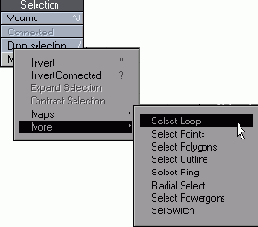 Команда Select loop в пункте Selection