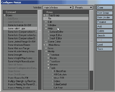   Configure Menus  