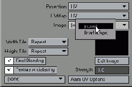 Измените значение в поле UVMap